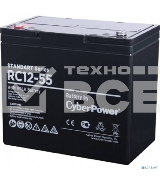 Батарея SS CyberPower Standart series RC 12-55 / 12V 55 Ah