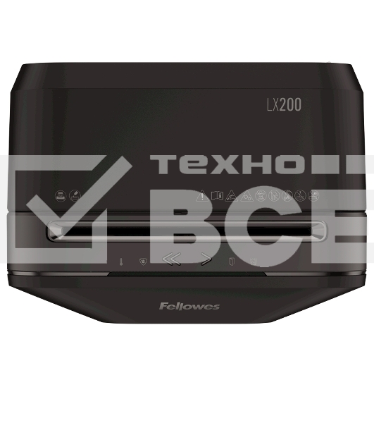 Шредер Fellowes PowerShred LX200 черный (секр.P-4)/перекрестный/12лист./22лтр./скрепки/скобы/пл.карты