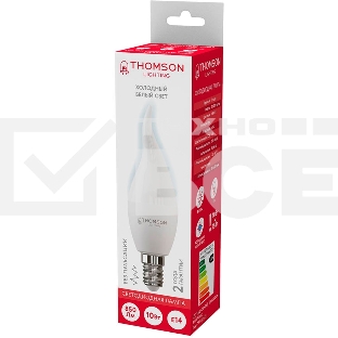 Лампа светодиодная Thomson TH-B2313 10Вт цок.:E14 свеча 220B 6500K св.свеч.бел.хол. Tail Candle (упак.:1шт)