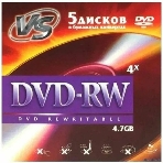 Диски VS DVD-RW 4,7 GB 4x конверт/5, фото 1