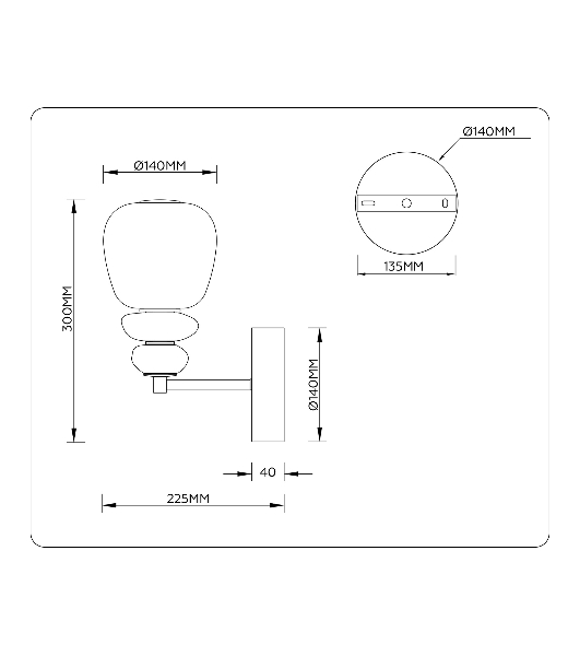 Настенный светильник Ambrella light LH53168 SB/WH бронза/белый 8W 3000K 140*225*300