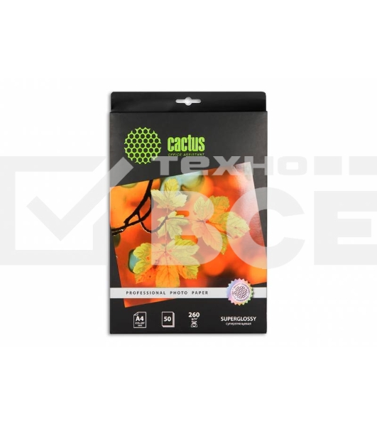 Фотобумага Cactus CS-HGA426050 Professional суперглянцевая А4 260 г/м2 50 листов