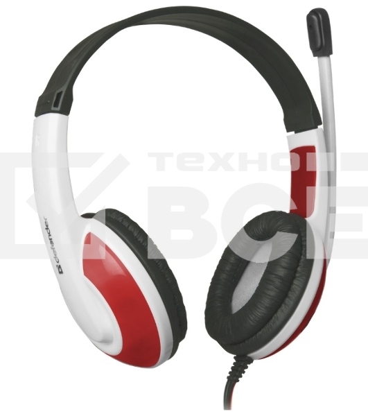 Наушники Defender Warhead G-120 красный/белый кабель 2 м
