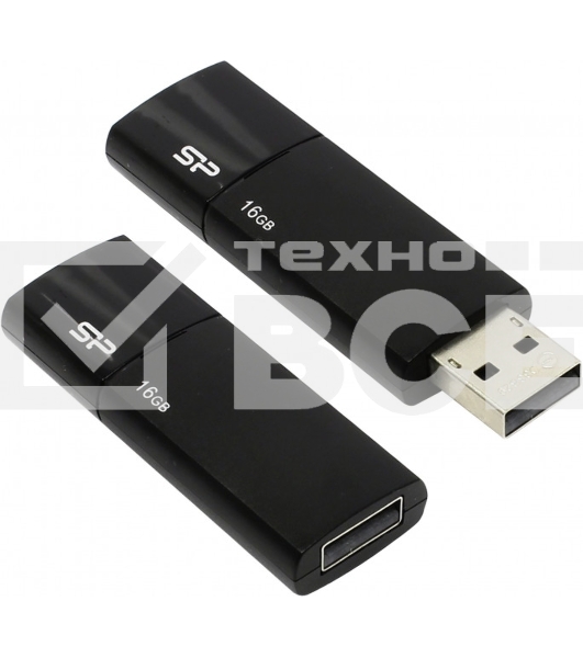 Флешка USB Silicon Power USB 16Gb Ultima U05 SP016Gb,UF2U05V1K USB 2.0, черный