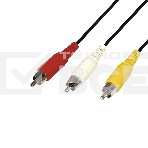 Шнур Rexant 3 RCA - 3 RCA, 7 м, черный (10 шт./уп.), фото 1
