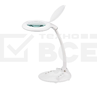Лупа настольная 3D Rexant с подсветкой 60 LED, сенсорная регулировка яркости, VISAGISTE, белая