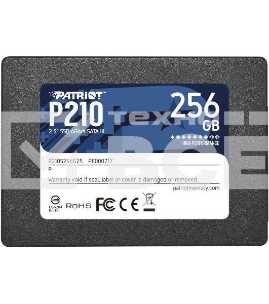Накопитель SSD Patriot P210, 256GB, SATA III, 2.5