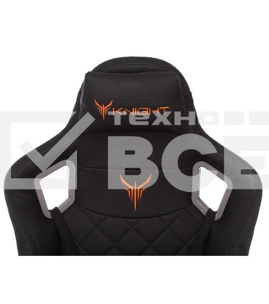 Кресло игровое Knight OUTRIDER черный, ромбик, эко.кожа, с подголов. крестовина металл