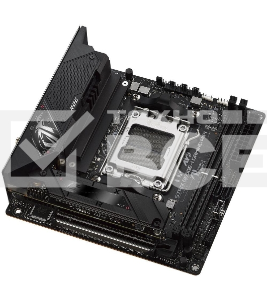 Материнская плата ASUS ROG STRIX B650E-I GAMING WIFI, AM5, AMD B650, 2xDDR5, 2xSATA, 2xM.2, 1xPCIe 5.0 x16, 1xHDMI, 1x 2.5Gb LAN, 4xUSB-A 3.2 Gen 2, 1xUSB-A 3.2 Gen 1, 1xUSB-C 3.2 Gen 2x2, 3x3.5 мм, 7.1, Mini-ITX