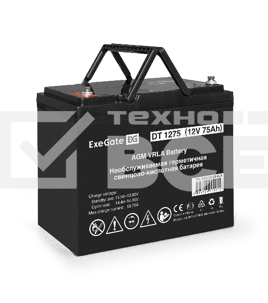 Комплект Источник бесперебойного питания EX296005RUS + батарея 75Aч EX282983RUS 4шт (инвертор, синус, для котла, настенный) ExeGate FineSine SX-7000.LCD.AVR.2SH.T <7000VA/5000W, чистая синусоида, цветной LCD-дисплей, AVR, 2*Schuko+клеммы, линейно-интеракт