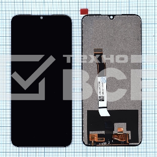 Дисплей для Xiaomi Redmi Note 8, Redmi Note 8 2021 (small size) черный