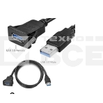 Кабель с разъемами USB 3.0 мама для монтажа - папа 2 м, фото 1