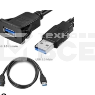 Кабель с разъемами USB 3.0 мама для монтажа - папа 2 м