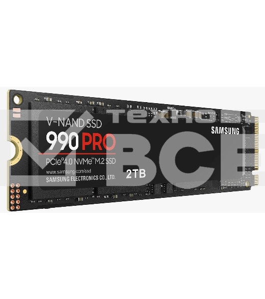 Накопитель SSD Samsung 990 PRO, 2TB, PCIe 4.0 x4, M.2 2280, NVMe, R/W 7450/6900