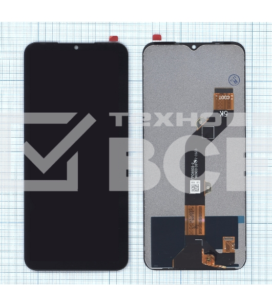 Дисплей (модуль) для Tecno Spark 8C (KG5n) в сборе с тачскрином черный