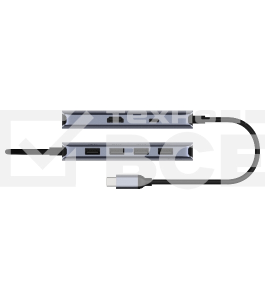 Концентратор USB-C Cudy UH500, 1 USB-C 3.0, 1x 4K@30Hz HDMI Port, 1x 100W USB-C port for PD Charging, 4x USB-A (UH500)