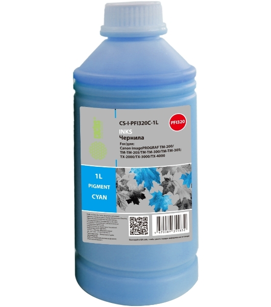 Чернила Cactus CS-I-PFI320C-1L PFI-320/120 голубой 1000мл для Canon imagePROGRAF TM-200/TM-205/TM-300/TM-30
