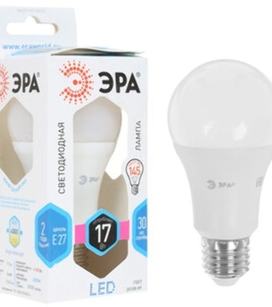 Лампа светодиодная ЭРА STD LED A60-17W-840-E27 17 Вт груша нейтральный белый свет