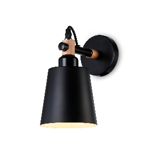 Светильник Ambrella light TR82213 BK/LW черный/светлое дерево E27 max 40W 230*130*190