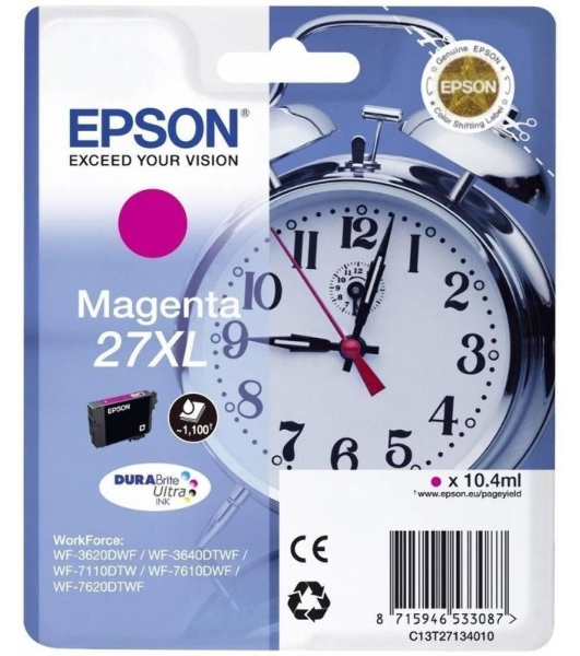 Картридж струйный Epson 27XL T2713 (C13T27134022/C13T27134020) пурпурный, 10.4 мл (1100 стр.), для WF7110/7610/7620