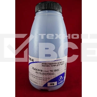 Тонер для Kyocera TK-580C, FS-C5150/P6021 Cyan (фл. 40г) 2,8K B&W Standart (Tomoegawa) фас. Россия