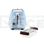 Тостер DeLonghi CTOV 2103.AZ, 900Вт, на 2 тоста, разморозка, обжаривание, решетка для подогрева, поддон, голубой, фото4