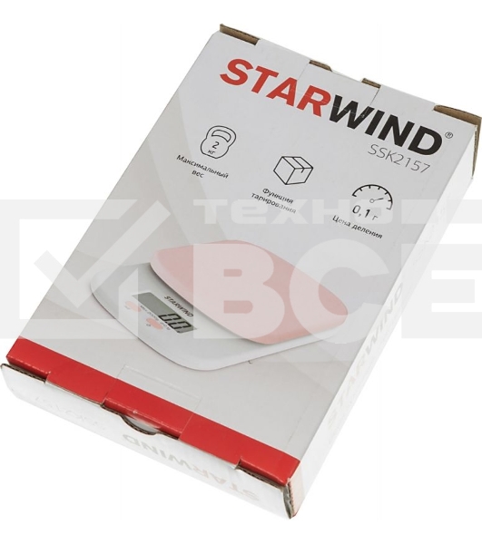 Весы кухонные Starwind SSK2157 макс.вес:2кг розовый