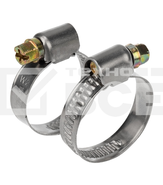 Хомут червячный 16-27-0,7 мм, (упак. 50 шт) Rexant 07-0616