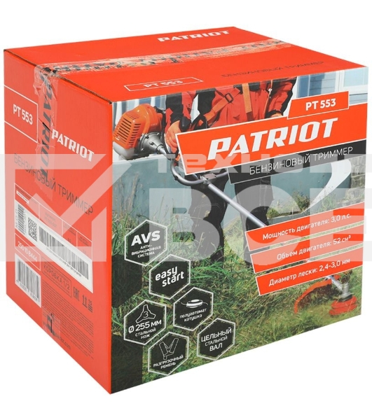 Триммер бензиновый Patriot PT 553 (1+1) 1840Вт 3л.с. реж.эл.:леска/нож