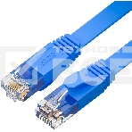 Патч-корд GCR PROF плоский прямой 7.5m, UTP медь кат.6, синий, 30 AWG, ethernet high speed 10 Гбит/с, RJ45, T568B, GCR-52877, фото3