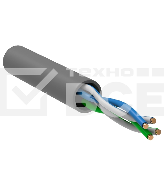 Кабель связи витая пара U/UTP кат. 5E 2 пары PVC 1м сер. GENERICA ITK BC1-C5E02-111-305-G