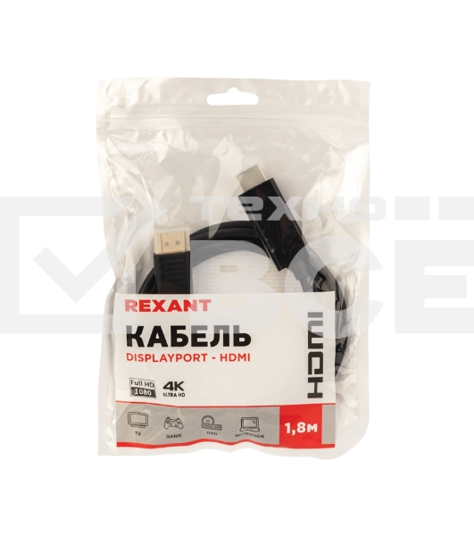 Кабель Rexant DisplayPort - HDMI, 1.8 м
