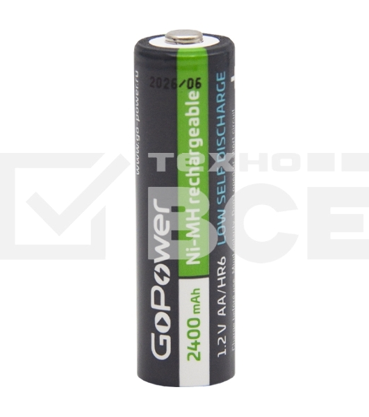 Аккумулятор предзаряженный RTU GoPower HR6 AA BL2 NI-MH 2400mAh блистер (2 шт.)