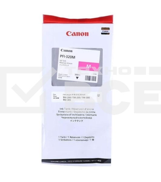 Картридж струйный Canon PFI-320 M 2892C001 пурпурный (300мл) для Canon Canon imagePROGRAF TM-200/205