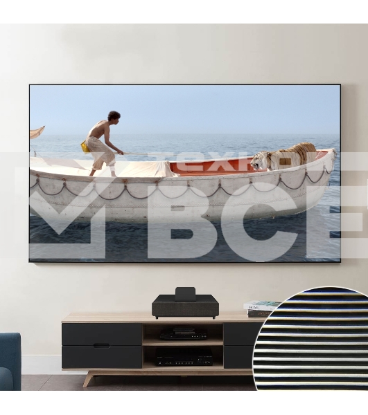 Экран Cinema S'OK SCPSFR-200x113UST-PET для ультракороткофокусных проекторов 90'' 16:9 настенный, постоянного натяжения, полотно PET Crystal ALR UST, рама черная 1см