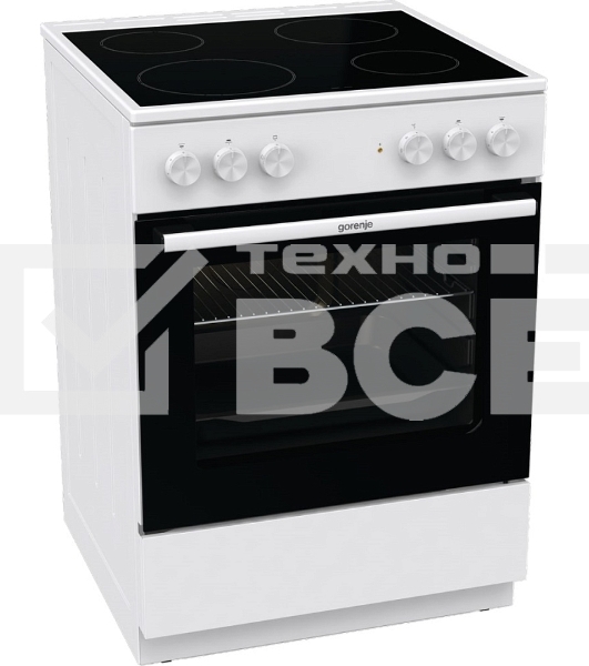 Плита электрическая Gorenje GEC6A11WG белый, конфорок 4 шт, духовка 65 л, 60 см x 85 см x 60 см