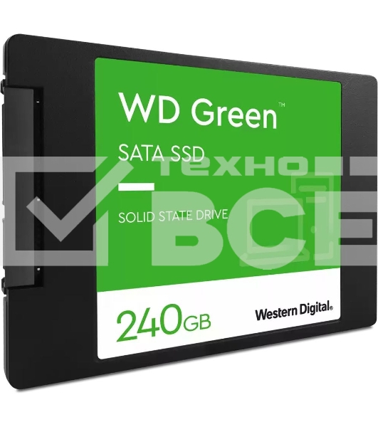 Накопитель SSD WD Green WDS240G3G0A, 240Gb, SATA III, 2.5