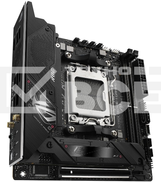 Материнская плата ASUS ROG STRIX B650E-I GAMING WIFI, AM5, AMD B650, 2xDDR5, 2xSATA, 2xM.2, 1xPCIe 5.0 x16, 1xHDMI, 1x 2.5Gb LAN, 4xUSB-A 3.2 Gen 2, 1xUSB-A 3.2 Gen 1, 1xUSB-C 3.2 Gen 2x2, 3x3.5 мм, 7.1, Mini-ITX