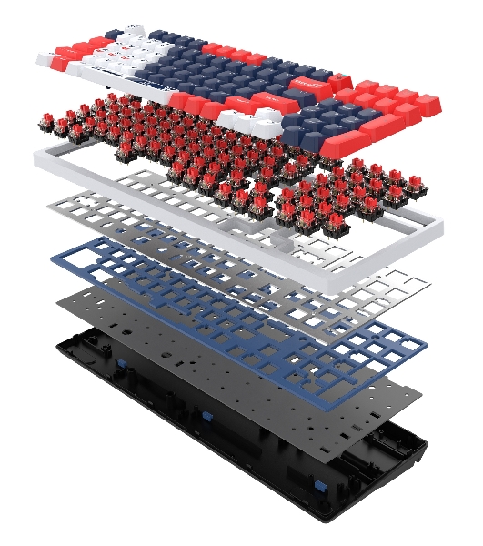 Клавиатура проводная A4Tech Bloody S98 механическая синий/белый USB for gamer LED (SPORTS NAVY)