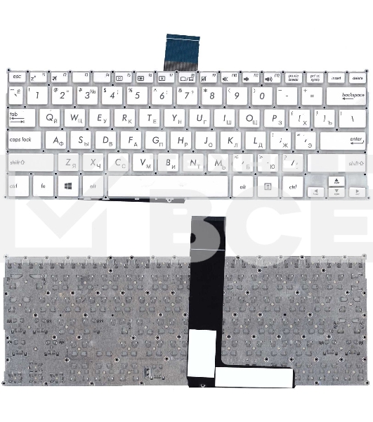 Клавиатура для ноутбука Asus F200CA F200LA F200MA X200 белая, без рамки, плоский Enter