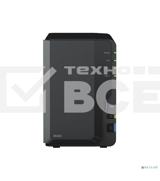 СХД настольное исполнение SYNOLOGY 2BAY NO HDD DS223