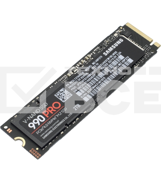Накопитель SSD Samsung 990 PRO, 2TB, PCIe 4.0 x4, M.2 2280, NVMe, R/W 7450/6900