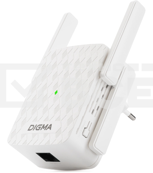 Повторитель беспроводного сигнала Digma D-WR310 (D-WR310V2) N300 Wi-Fi белый