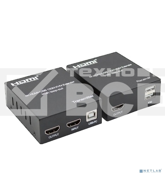 ORIENT VE050, HDMI KVM extender (Tx+Rx), HDMI+USB+Audio удлинитель до 120 м по витой паре Cat5e/6, HDMI 1.4, 4K@30Hz/1080p@60Hz, HDCP (31212)