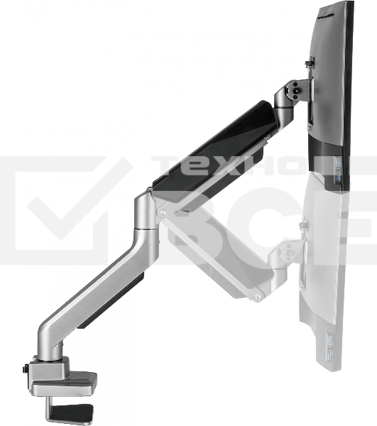 Кронштейн для мониторов Ultramounts UM717 серебристый 17'-49' макс.18кг крепление к столешнице поворот и наклон