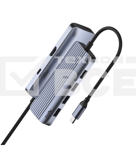 Концентратор USB-C Cudy UH500, 1 USB-C 3.0, 1x 4K@30Hz HDMI Port, 1x 100W USB-C port for PD Charging, 4x USB-A (UH500)