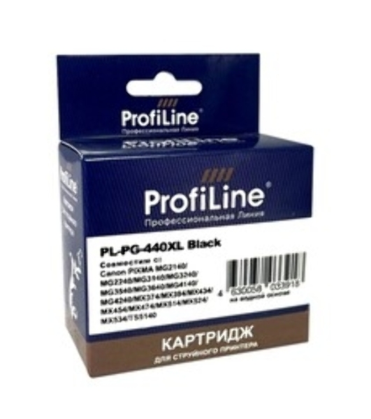 Картридж струйный ProfiLine PL-PG-440XL для принтеров Canon PIXMA MG2140/MG2240/MG3140/MG3240/MG3540/MG3640/MG4140/MG4240/MX374/MX394/MX434/MX454/MX474/MX514/MX524/MX534 с чернилами Black