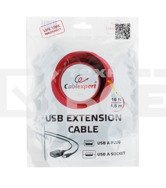 Кабель Gembird UAE016 USB 2.0 кабель удлинительный !!!Активный!!! 4.8м AM/AF