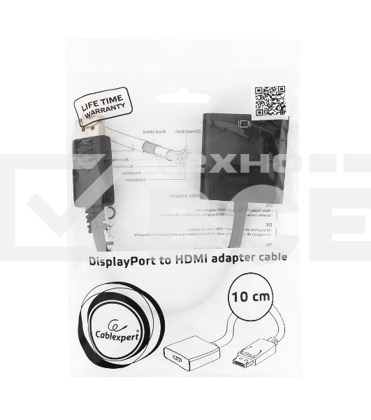 Переходник DisplayPort - HDMI Cablexpert A-DPM-HDMIF-002, 20M/19F, пакет