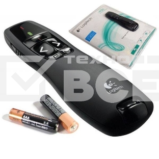 Презентер Logitech R400 черный, радиоканал, USB, кнопки - 5